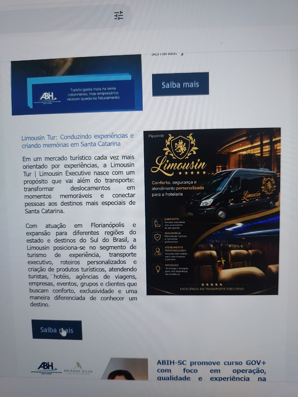 A LIMOUSIN EM DESTAQUE NA ABIH-SC!